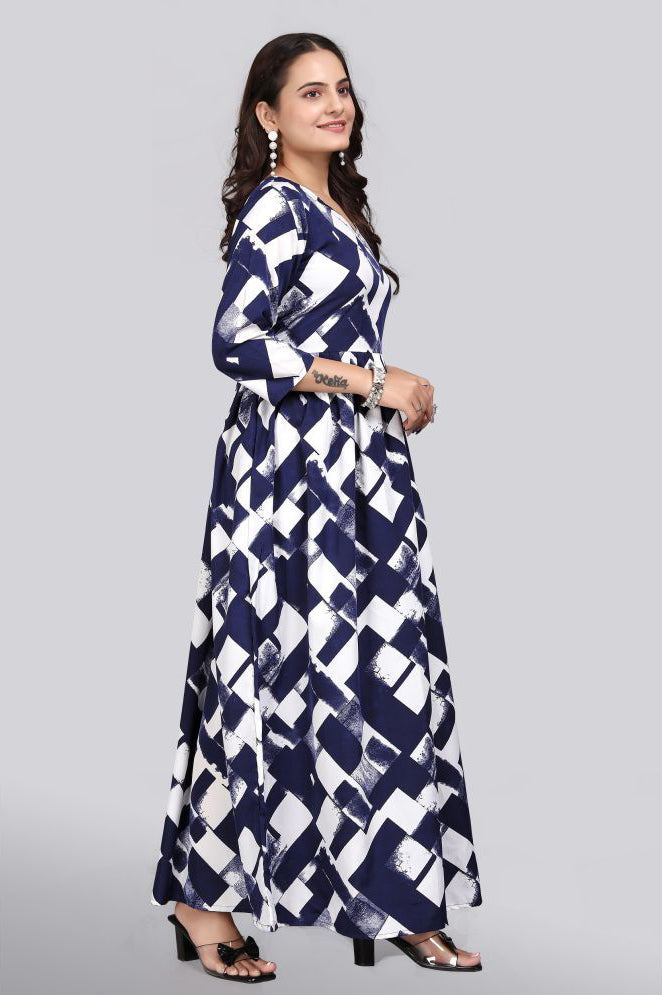 Crepe Printed Flared Women's Kurti
