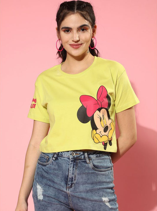 Yellow Cotton Women's Crop Top