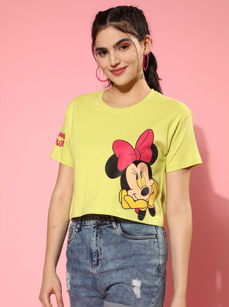 Yellow Cotton Women's Crop Top