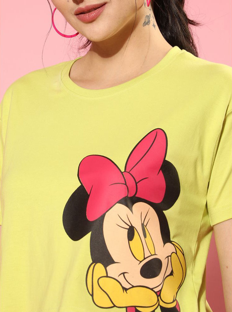 Yellow Cotton Women's Crop Top