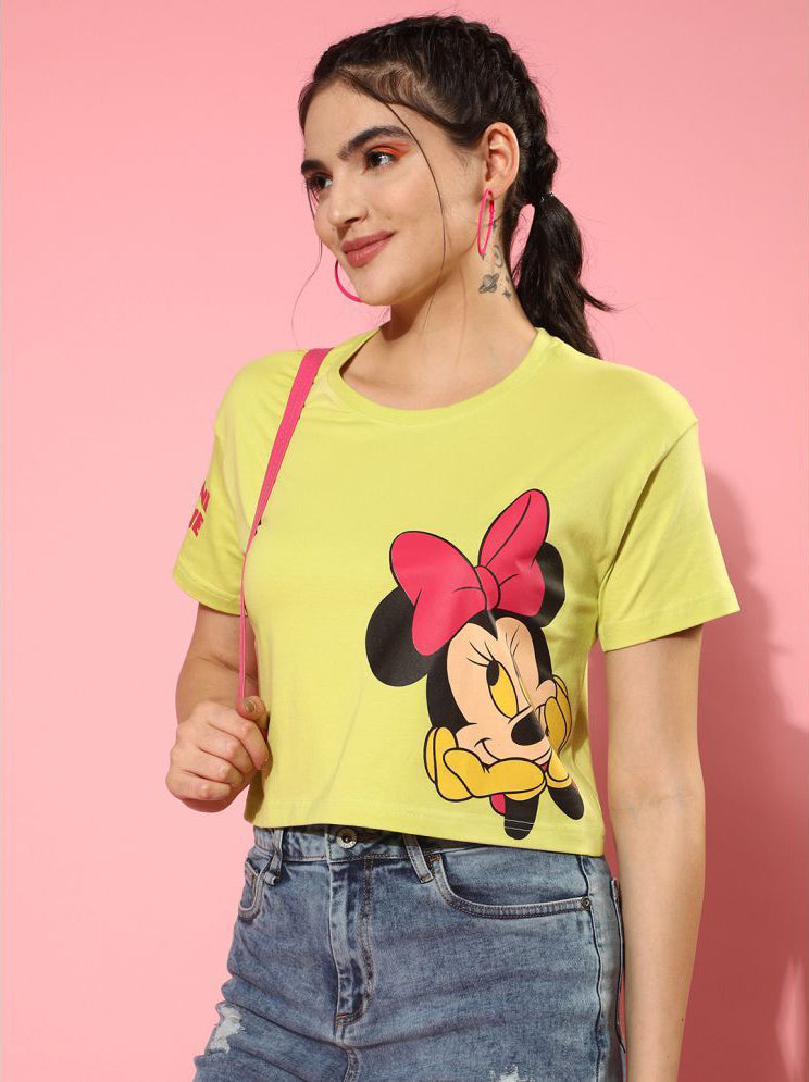 Yellow Cotton Women's Crop Top