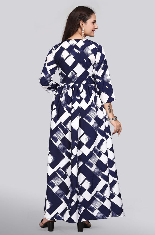 Crepe Printed Flared Women's Kurti