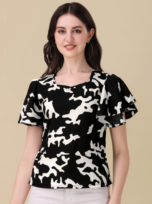 Black Crepe Women's Regular Top